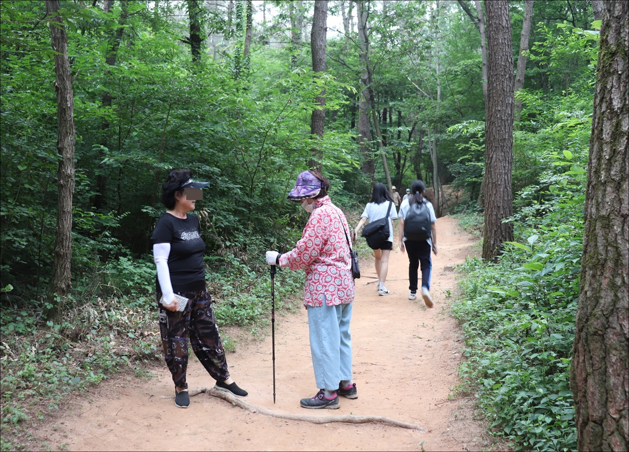 김석진(72)씨가 홀로 만든 마을 산책로. 인근 중학교에 다니는 학생들의 통학길이자 주민들의 소통길로 변모했다.