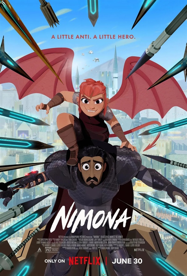  넷플릭스 오리지널 애니메이션 영화 <니모나> 포스터.