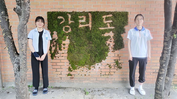  학생들이 제작한 이끼벽화. [양산남부고 제공]