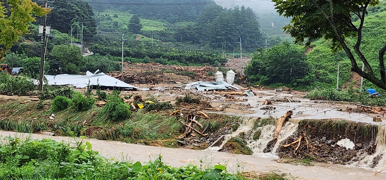 예천군 기습폭우로 인해 피해가 큰 지역 취재.