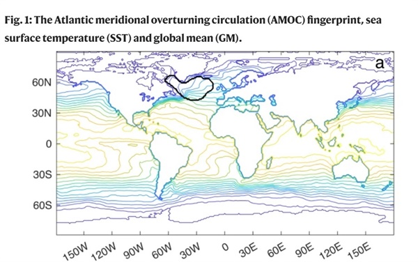 사진 속 검은 선으로 표시한 지역이 연구진이 1870년부터 2020년까지 약 150년에 이르는 해수면 온도 기록을 분석한 지역이다.