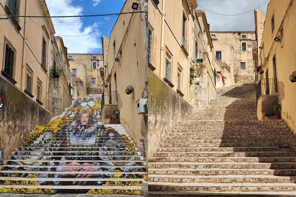 왼쪽은 '22년 6월에 방문했을 때의 사진이고 오른쪽은 '23년 4월에 갔을 때의사진이다. 아직 꽃축제 전이라 빈 계단으로 남아 있었다.