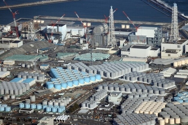 일본 후쿠시마 제1원전에 보관 중인 방사성 물질 오염수 저장 탱크

