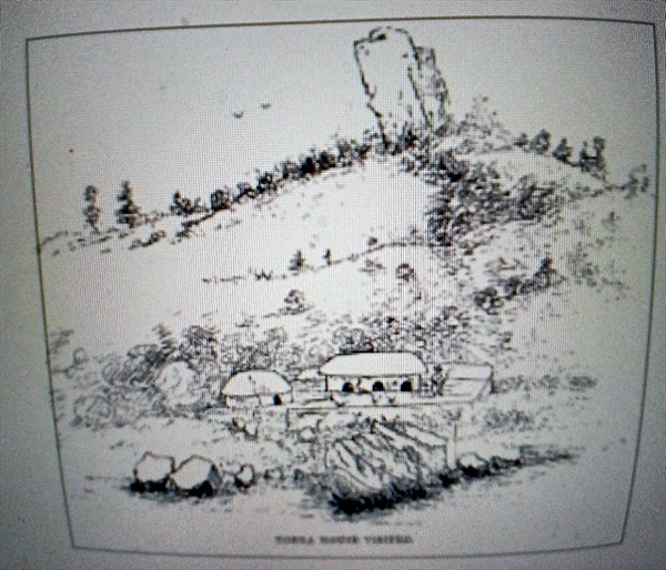 세인트존이 그린 흑산도의 가옥 모습으로 세인트존이 쓴 <일본 해안의 기록과 스케치>에서 발췌한 그림이다 