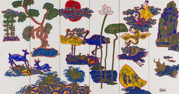 <십장생> 박생광(1904~1985), 1982년, 종이에 채색, 개인 소장.