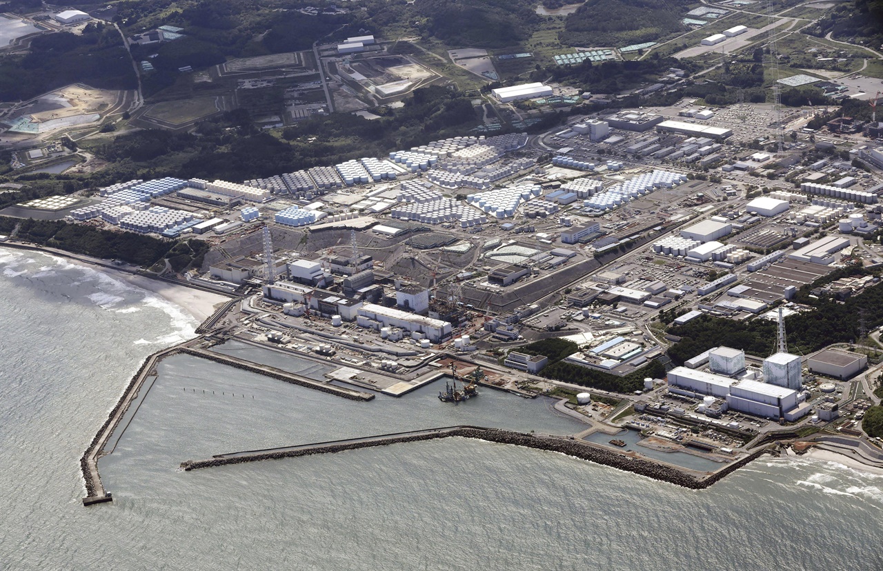  원전 오염수 방류를 시작한 후쿠시마 원전 모습 
