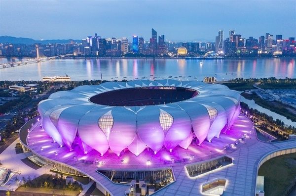  2022 항저우 아시안게임 개막식이 열리는 올림픽 스포츠센터 스타디움 