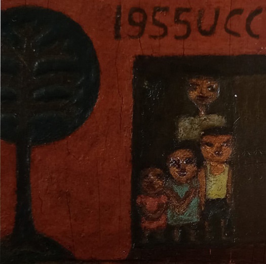 장욱진 I '가족' 캔버스에 유화 물감, 6.8×18cm 1955. 이번 전시를 계기로 다시 발굴하다 그리고 국립현대미술관 소장품이 되다 