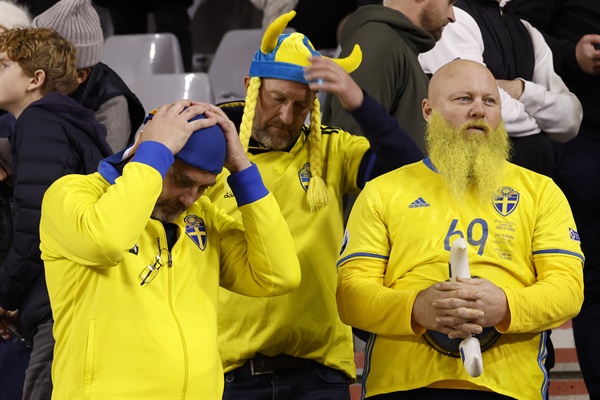  스웨덴 축구팬들
