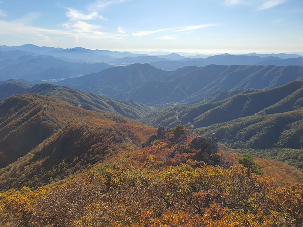 함양 대봉산휴양밸리의 가을단풍.