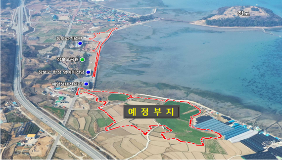민선 8기 완도군정 핵심사업으로 추진 중인 국립해양수산박물관 예정 부지.