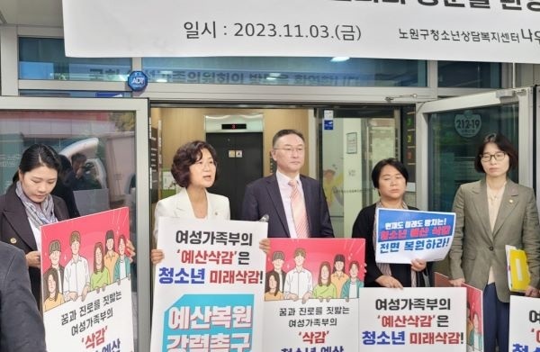 국회 여성가족위원회가 3일 오전 9시 30분, 서울 노원구에 위치한 노원구청소년상담복지센터로 현장 실사를 벌였다.