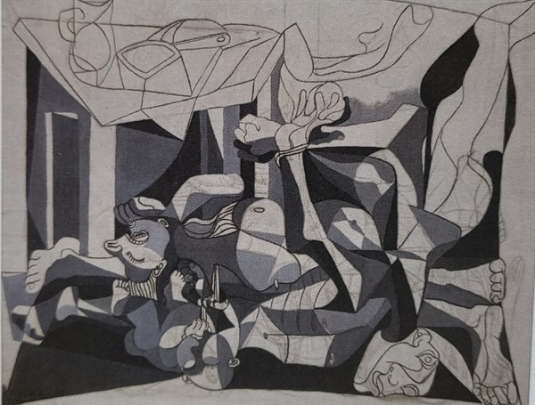  피카소 <시체구덩이> 1946년. 캔버스에 유화작품 200X200cm. 뉴욕현대미술관 소장.