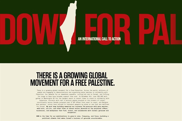 9일 500개 지역에서 팔레스타인을 위한 행동이 있었다. https://www.shutitdown4palestine.org/