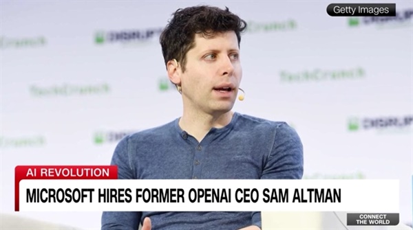 오픈AI 창업자 샘 올트먼의 마이크로소프트(MS) 합류를 보도하는 미국 CNN방송