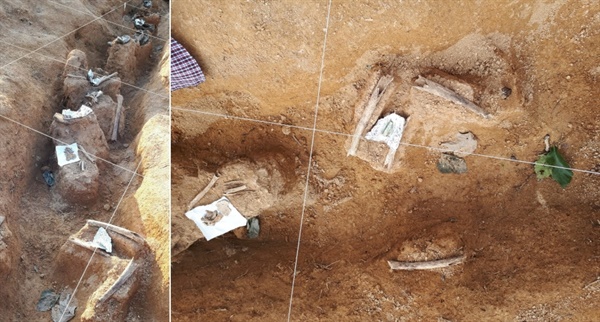 비성골에서 유일하게 발굴된 유해의 모습
