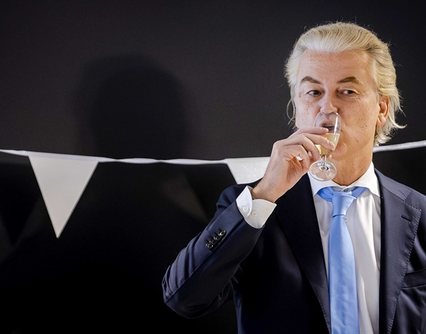 2023년 11월 23일 네덜란드 총선에서 승리할 것으로 예상되는 자유당의 게르트 빌더르스 대표.