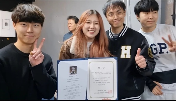 단체전 1위로 '홍범도상'을 수상한 '한국광복군' 작대