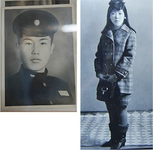 이중현씨의 고등학생 시절과 유금열씨의 젊은 시절 사진. 