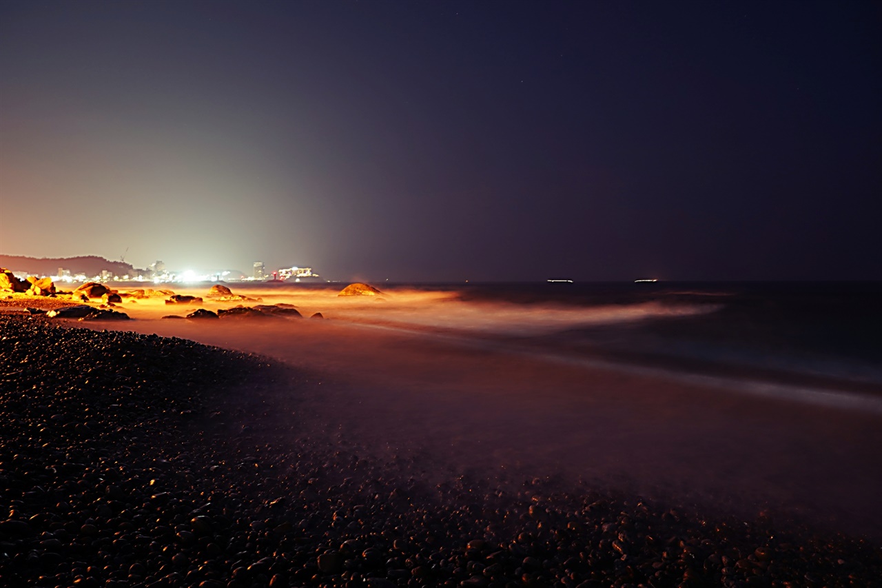 낙산 코레일 연수원 앞 새벽 바다 풍경