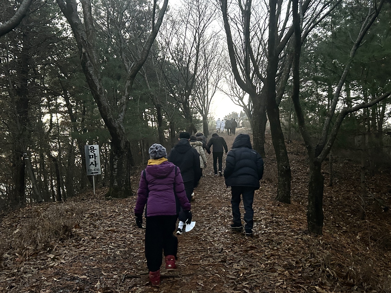  금마면 철마산에서 해돋이를 보기위해 주민들이 봉화대에 오르고 있다. 