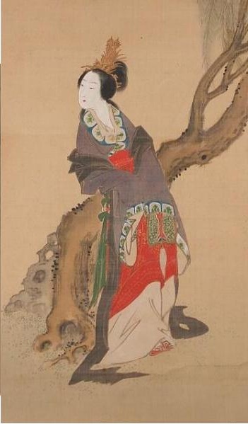  나카바야시 치쿠토, 비단에 채색, 35x101cm
