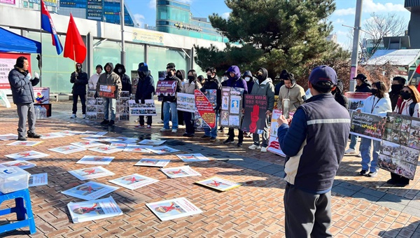  7일 평택역 앞 미얀마 봄혁명 승리 집회.