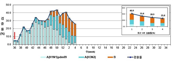 2023-2024절기 인플루엔자 아형별 검출 현황