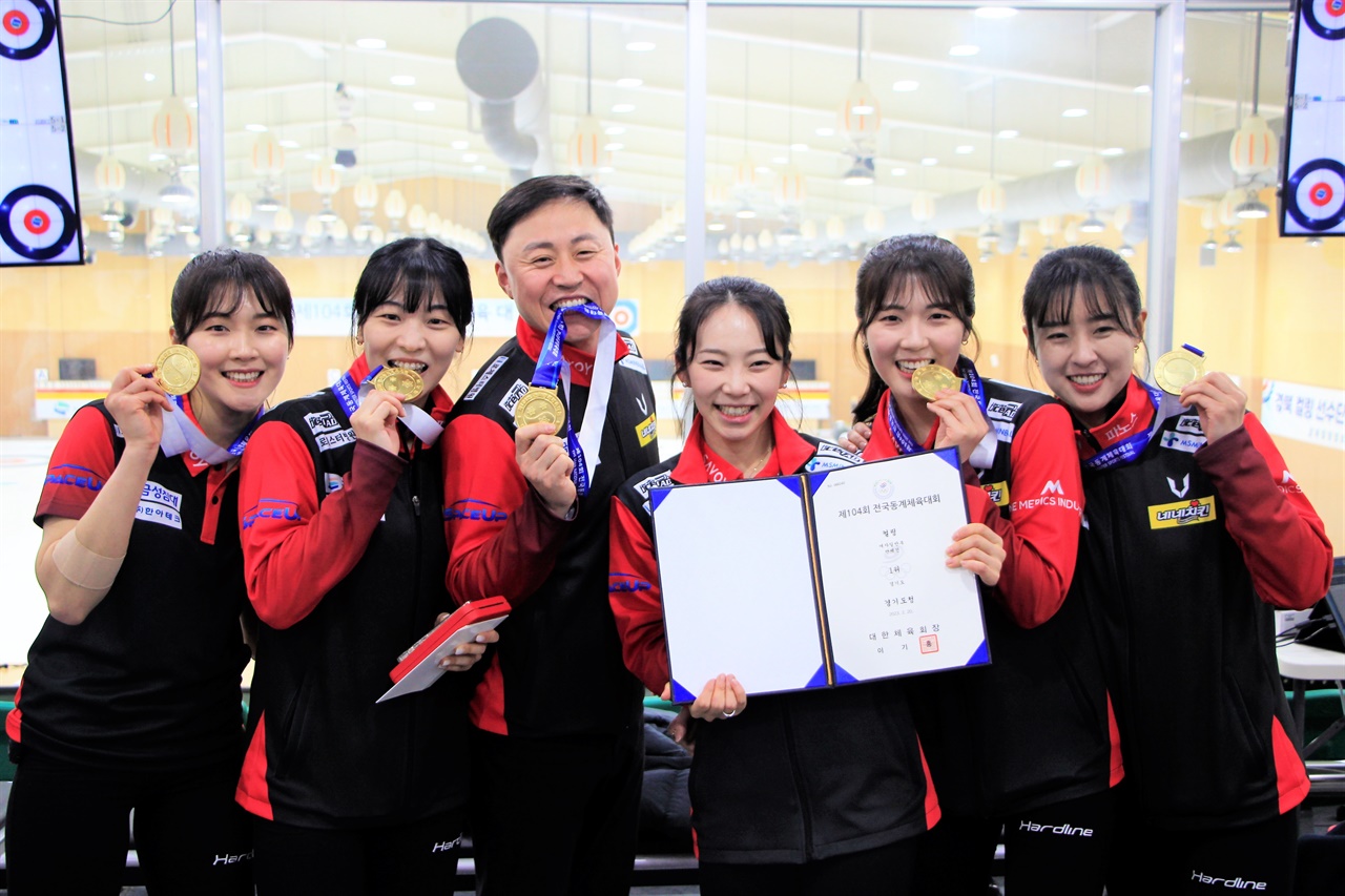  2023년 열렸던 제104회 동계체전에서 우승한 경기도청 여자 컬링팀.