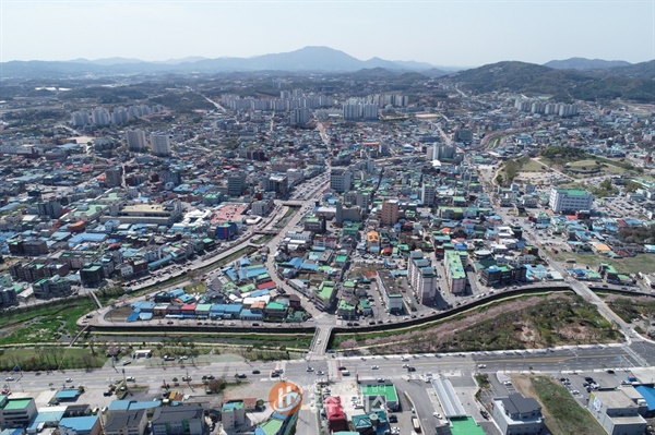 충남 홍성읍 전경.