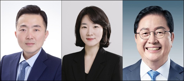 민주당 대전서구갑 총선 후보자 선출을 위한 3인 경선에 포함된 이용수, 이지혜, 장종태 예비후보.