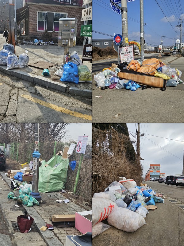 정흥범 의원이 시정 질의에서 발표한 방치된 생활쓰레기