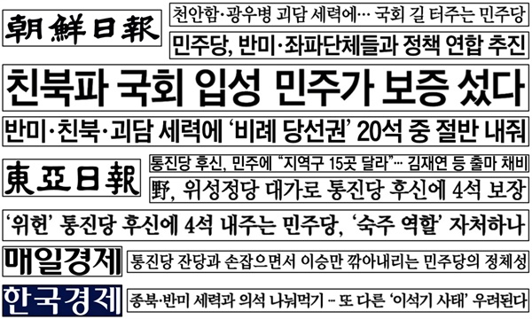 ‘반미’ ‘좌파’ ‘친북’ ‘괴담세력’ ‘통진당 후신’ ‘종북’ 등 색깔론 부추기는 보도
