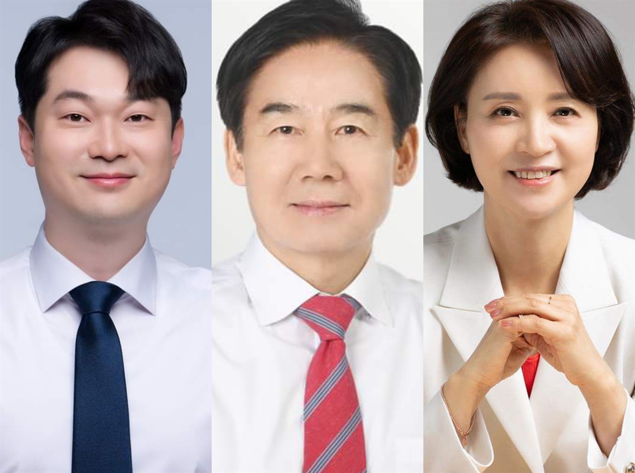 (왼쪽부터) 더불어민주당 김동아, 국민의힘 이용호, 개혁신당 이경선 후보