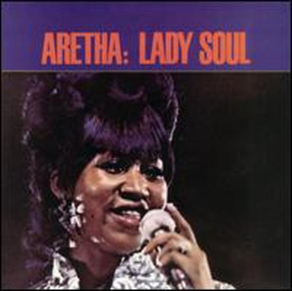  <어리사 프랭클린:레이디 솔(Aretha Franklin: Lady Soul)> 앞면. 애틀랜틱 레코드에서 나온 어리사의 세번째 앨범이다.