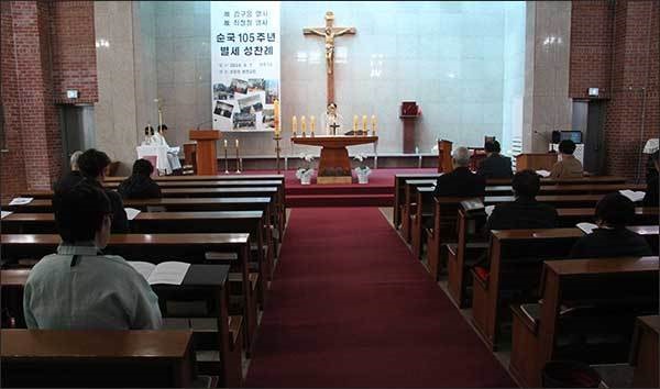 김구응·최정철 열사 순국 105주기 별세 성찬례가 천안 성공회 병천교회에서 열렸다.