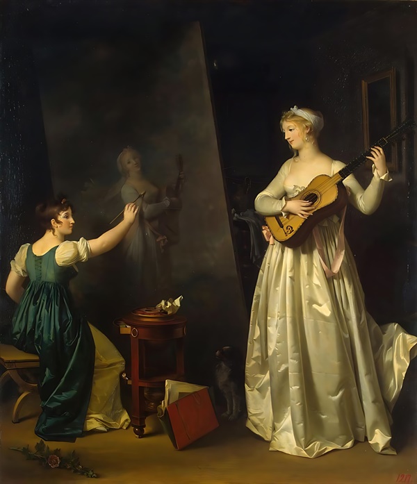 음악가의 초상을 그리는 미술가. 1800