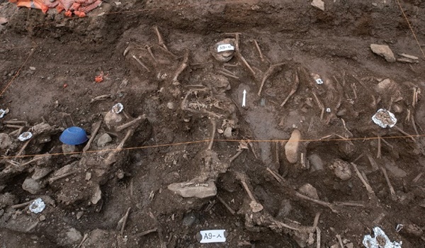 신원이 확인된 1927년생 길모씨의 유해가 발굴된 대전 골령골 1지점 A9칸의 모습. 이곳에서는 2022년 6월 7일부터 7월 2일까지 발굴이 진행됐다. 약 4×2m 면적의 A9칸에서는 54구의 유해가 집단으로 수습됐다.