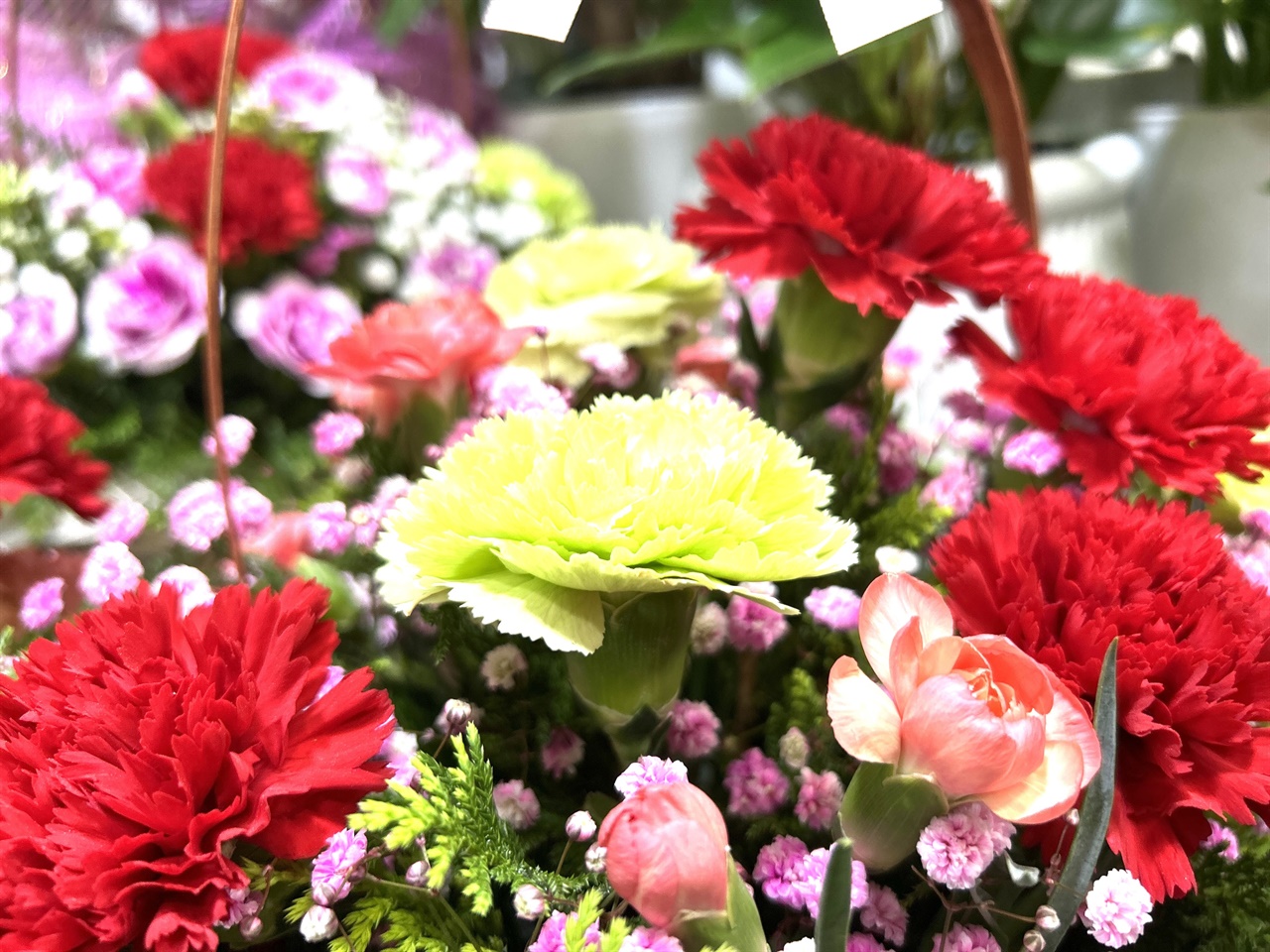 어버이날을 하루 앞둔 7일, 홍성지역 꽃집에는 카네이션 포장이 한창이다.