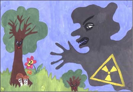 체르노빌 핵참사를 주제로 우크라이나 어린이가 그린 그림