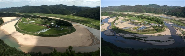 국가명승 회룡포에 나타는 심각한 육화 현상. 영주댐 이후 나타난 회룡포의 기막힌 변화다. 