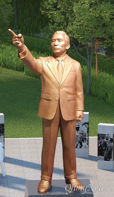 경북도청 앞 광장에 높이 10m의 박정희 전 대통령 동상이 세워질 예정이다.