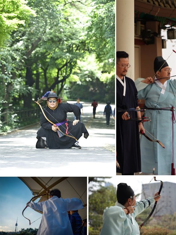  서울 남산의 석호정은 매달 첫째주 일요일을 '한복의 날'로 지정했다. 사진은 한복을 입은 석호정의 젊은 궁사들.