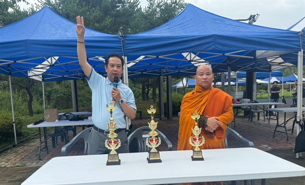  4일 광주광역시 광산구에서 열린 "피난민 돕기 위해 세팍 타크로 대회". 