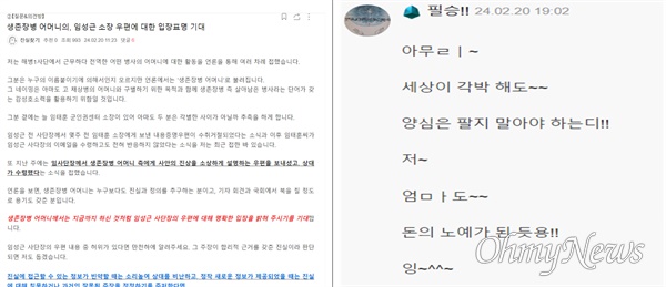  '임성근 댓글팀' 논란을 일으킨 인터넷 카페에 해병대 생존장병의 어머니를 비난하는 글뿐만 아니라, "돈의 노예"라고 쓴 악성댓글도 올라온 것으로 확인됐다.