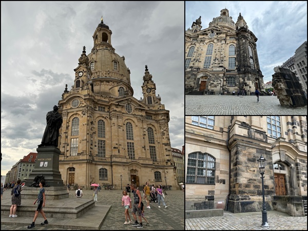 드레스덴 성모교회(Frauenkirche Dresden) 2차 세계대전의 기억을 고스란히 안고 서 있는 바로크 양식의 웅장한 교회다.