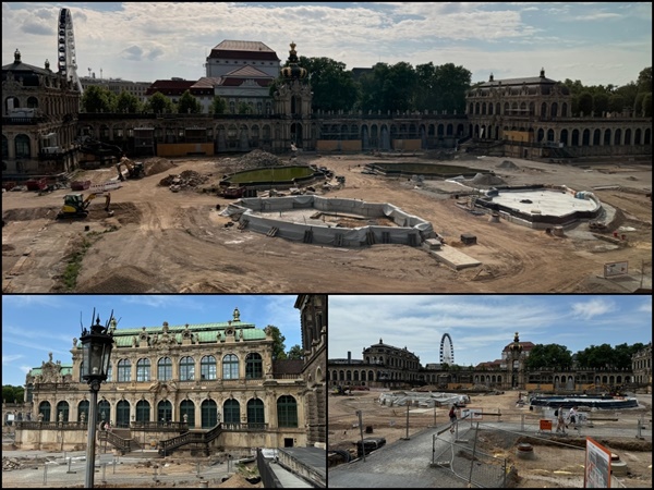 츠빙거 궁전(Zwinger Palace) 강건왕 아우구스투스의 모든 역량이 집대성 된 곳이지만 현재는 공사 중이다.