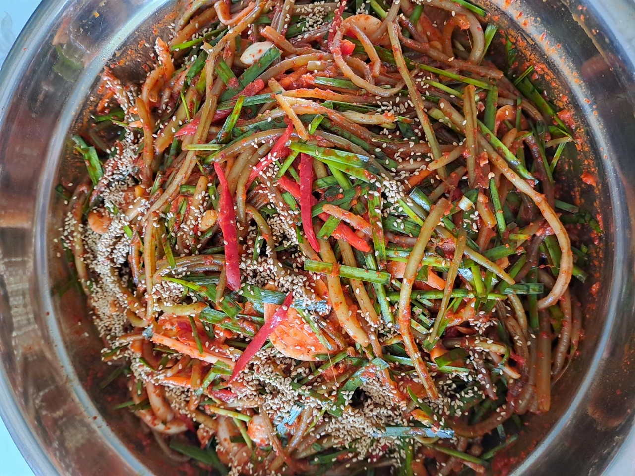 고구마 순 김치 지금 막 담가 먹으면 맛있는 고구마 순 김치