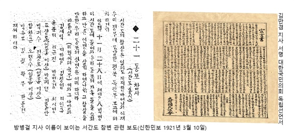  방병걸, 김만겸 지사 관련 독립운동 자료