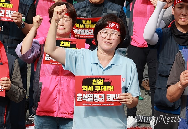  진보당 정혜경 국회의원, 28일 오후 창원 '윤석열 퇴진 노동자-민중대회' 함께.